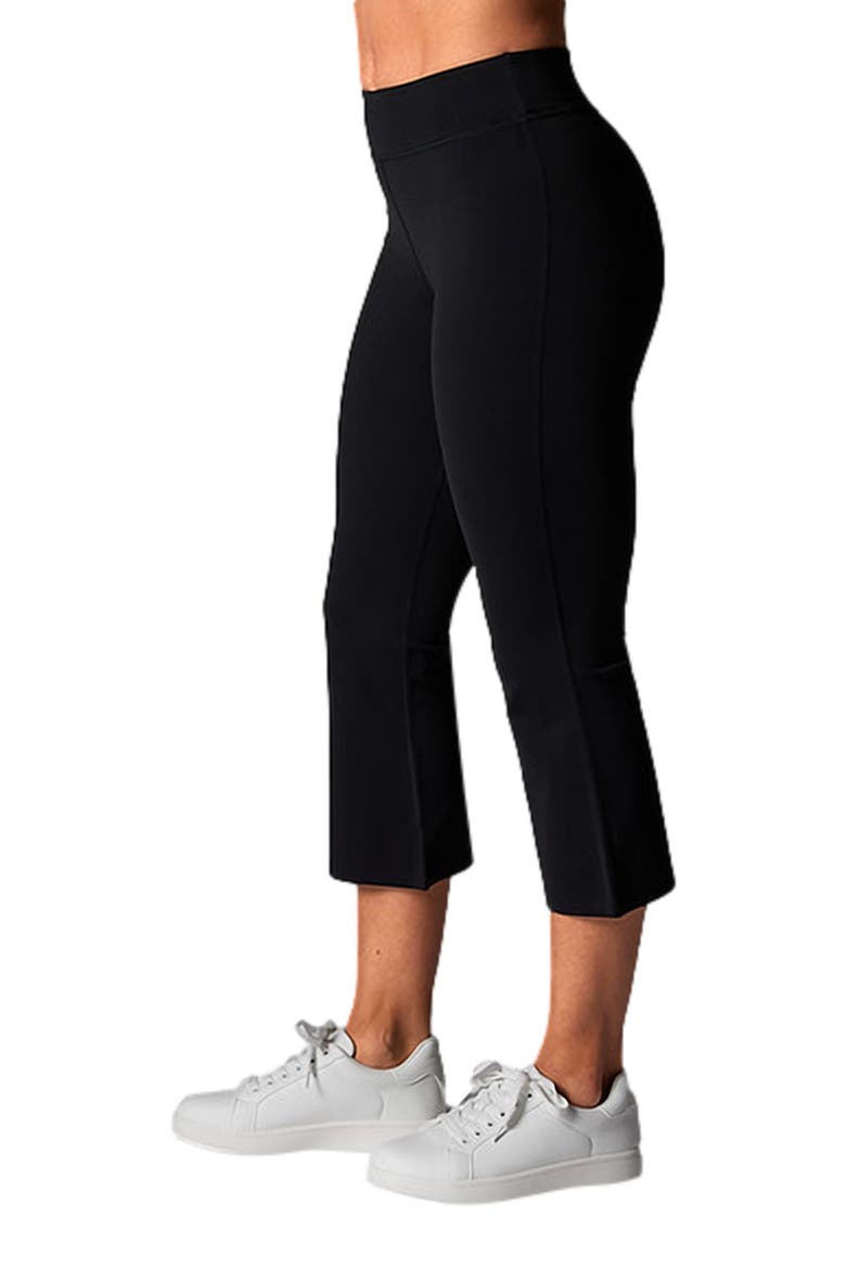 High Waisted Crop Flare Legging, Alternate, color, EBONY