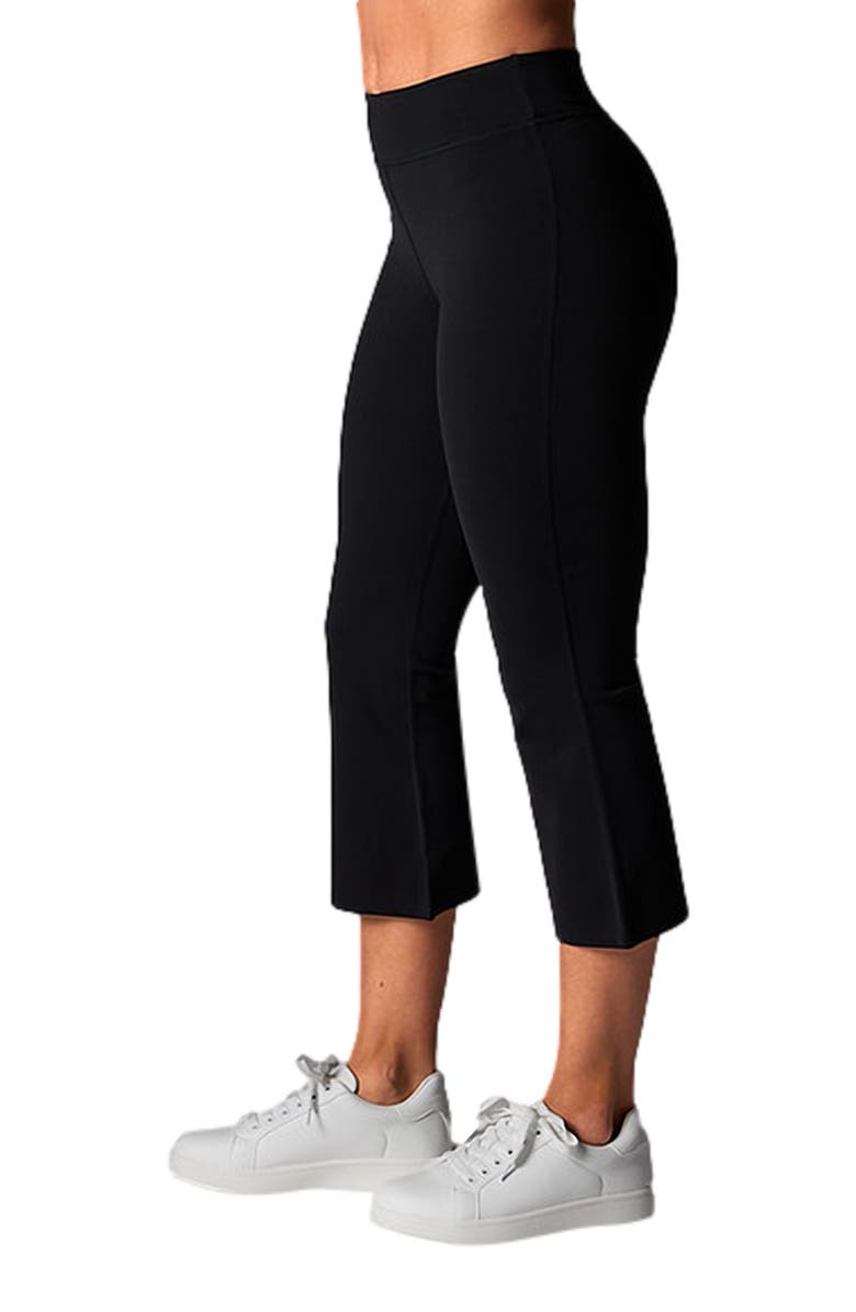 Tavi High Waisted Crop Flare Legging, Alternate, color, Ebony