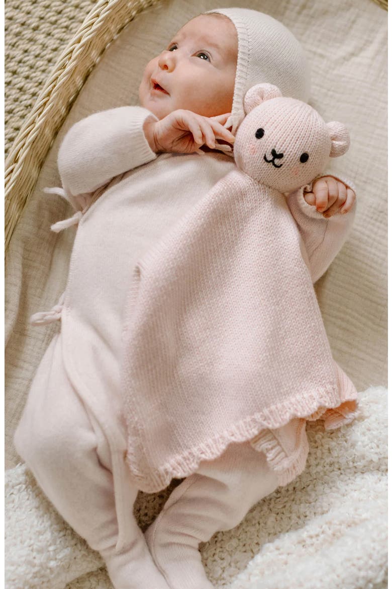 Baby Bear Lovey & Soother Blanket, Alternate, color, BLUSH