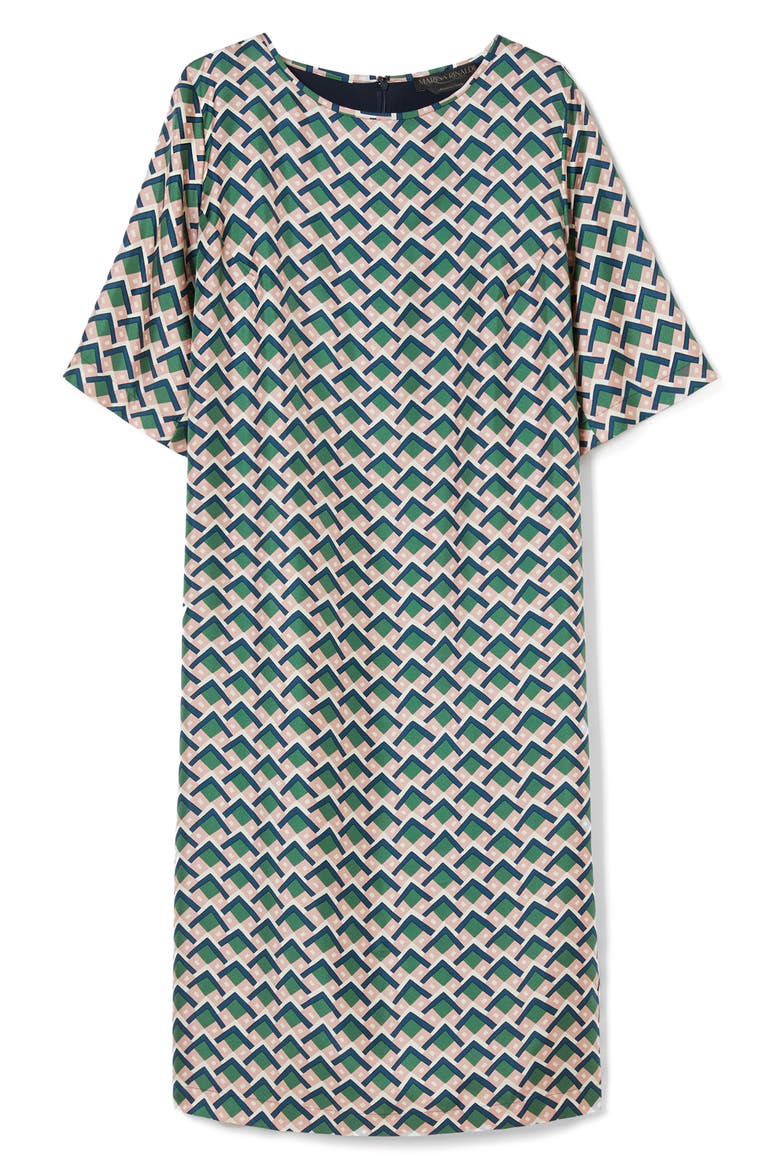 Rossana Geo Print Silk Shift Dress, Alternate, color, ULTRAMARINE