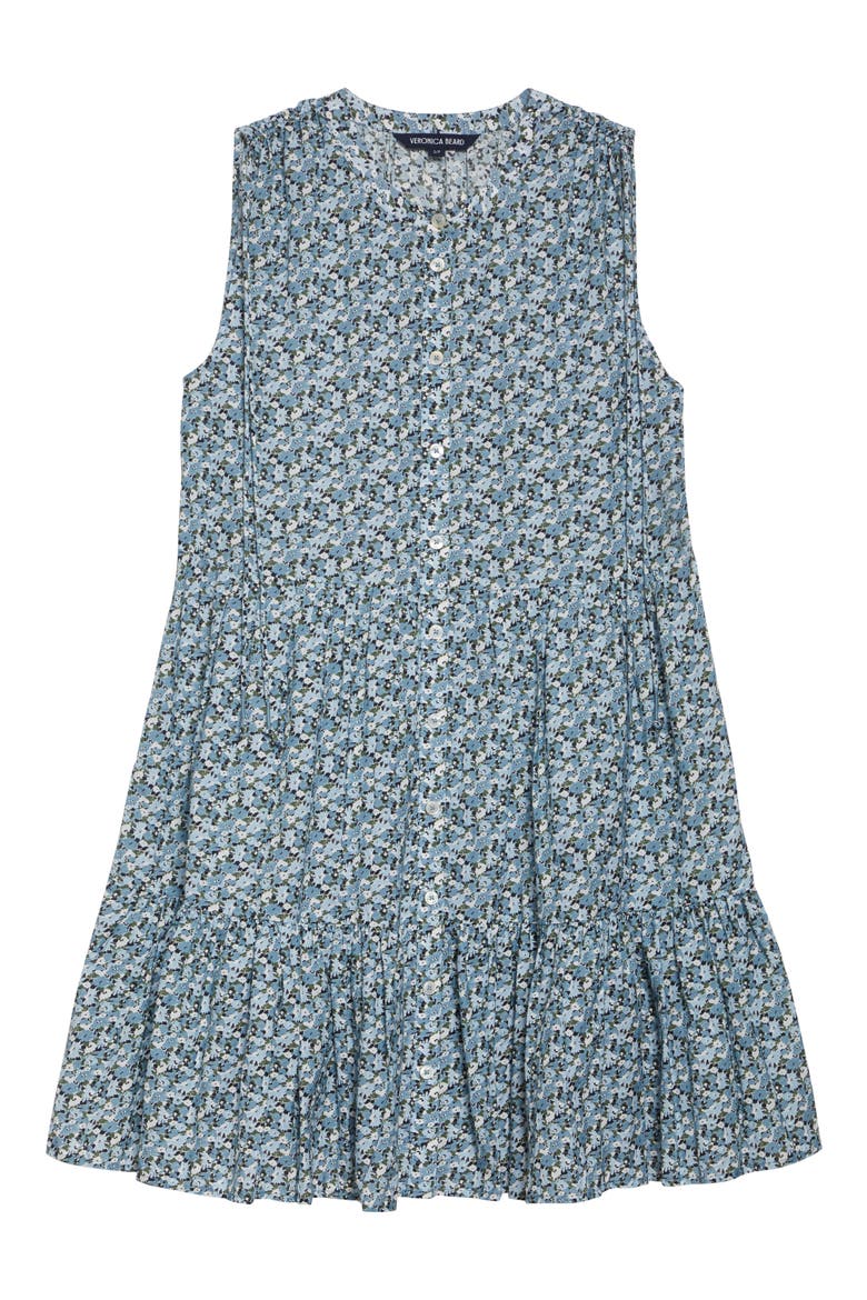 Yulianna Floral Cotton Blend Dress, Alternate, color, LAKE MIST MULTI