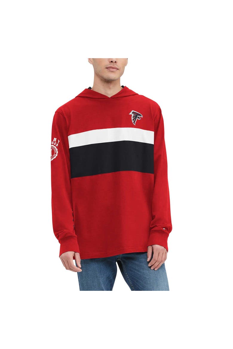 Men's Tommy Hilfiger  Red Atlanta Falcons Morgan Long Sleeve Hoodie T-Shirt, Alternate, color, Red