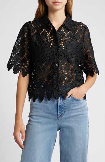 FRAME Lace Button-Up Shirt