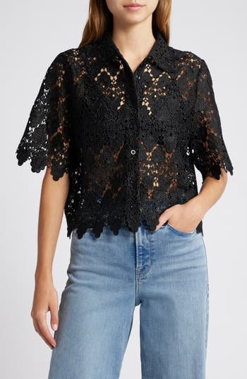 FRAME FRAME LACE BUTTON-UP SHIRT