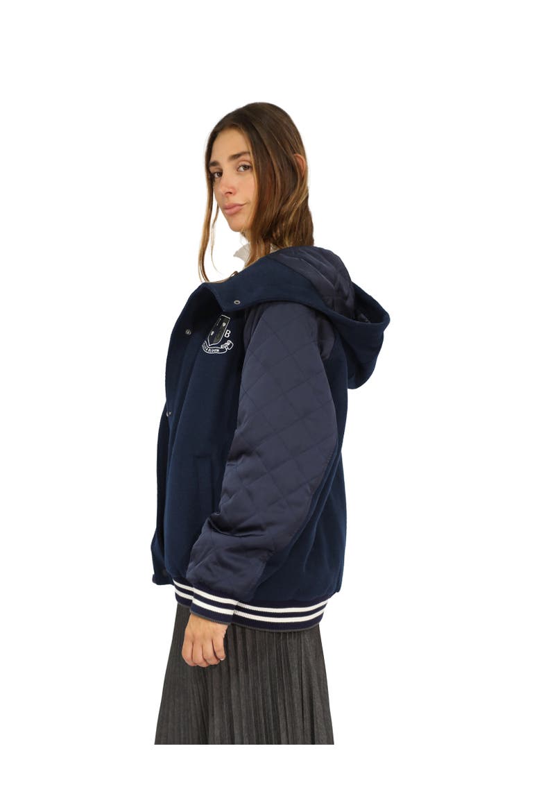 Remix Bomber Varisty Jacket, Alternate, color, Navy