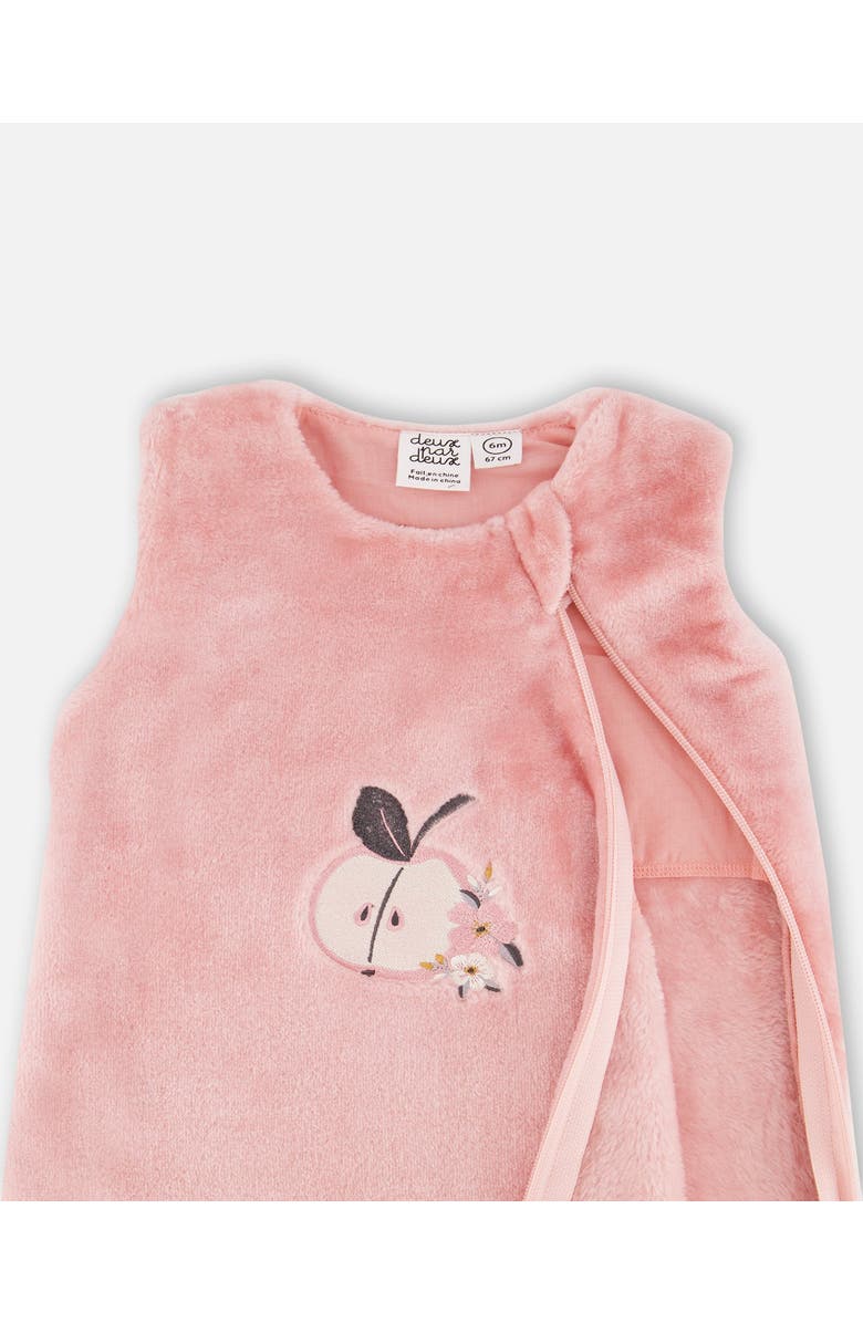 Deux par Deux Baby Girl's Plush Sleep Sack With Embroidery Light Pink, Alternate, color, 
