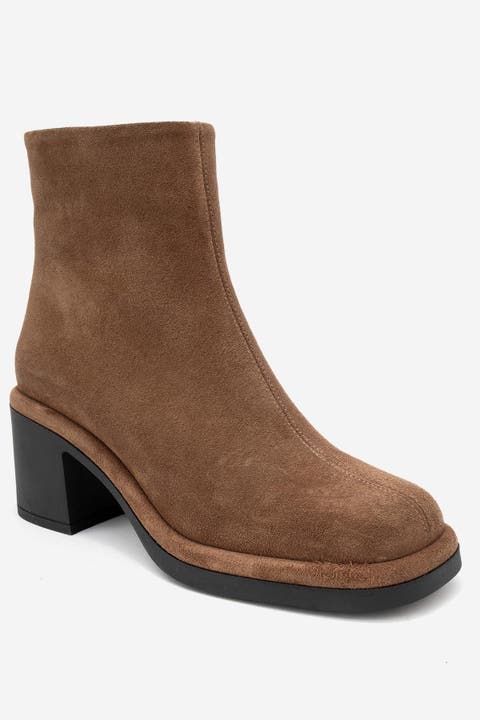Junae Leather Block Heel Boot (Women)
