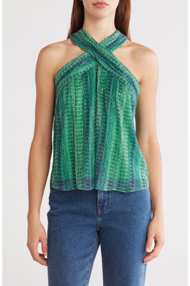 May Halter Neck Sleeveless Top, Main, color, MEADOW GREEN WAIKIKI