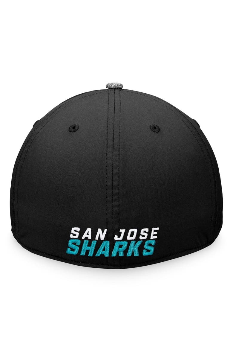 Men's Fanatics Branded Gray/Black San Jose Sharks Defender Flex Hat, Alternate, color, Black