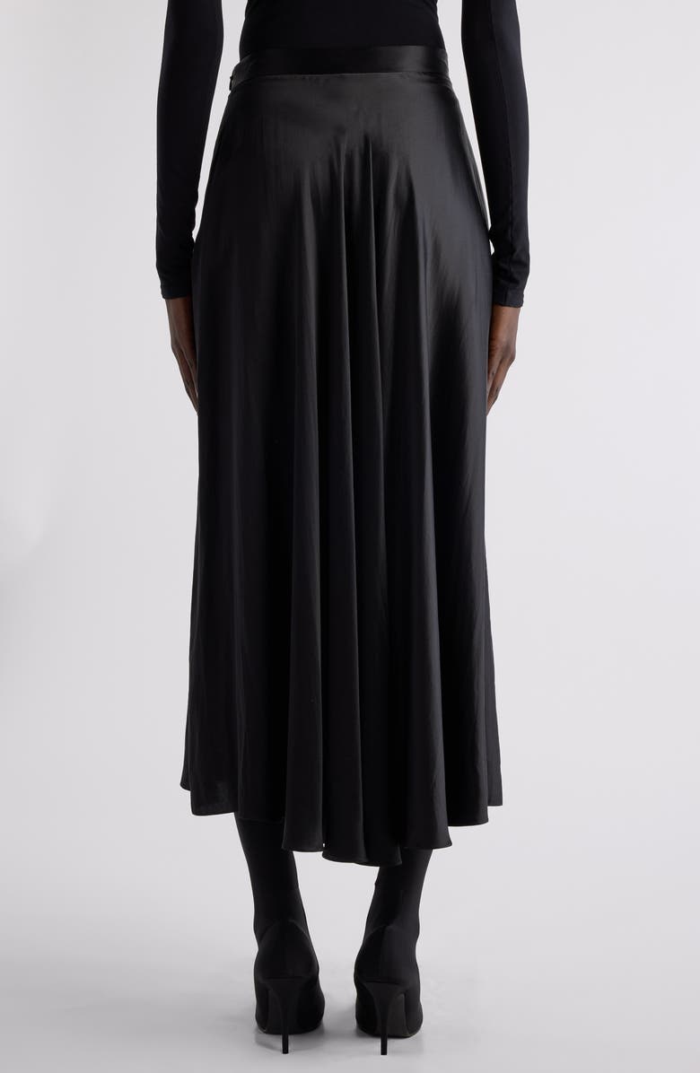 Asymmetric Satin Midi Skirt