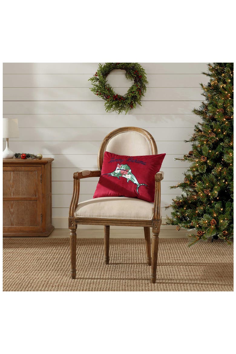 Holiday Marlin Breakfast Pillow, Alternate, color, RED