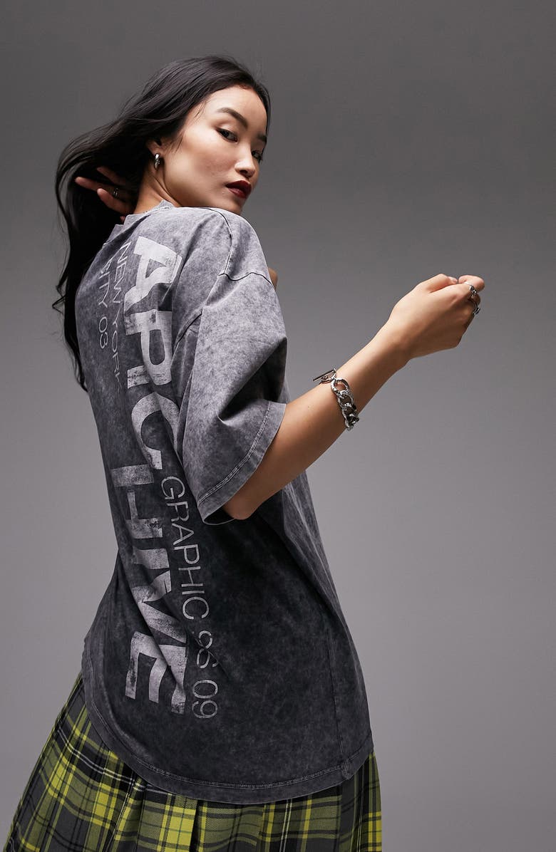 Topshop Archive Oversize Graphic T-Shirt, Alternate, color,
