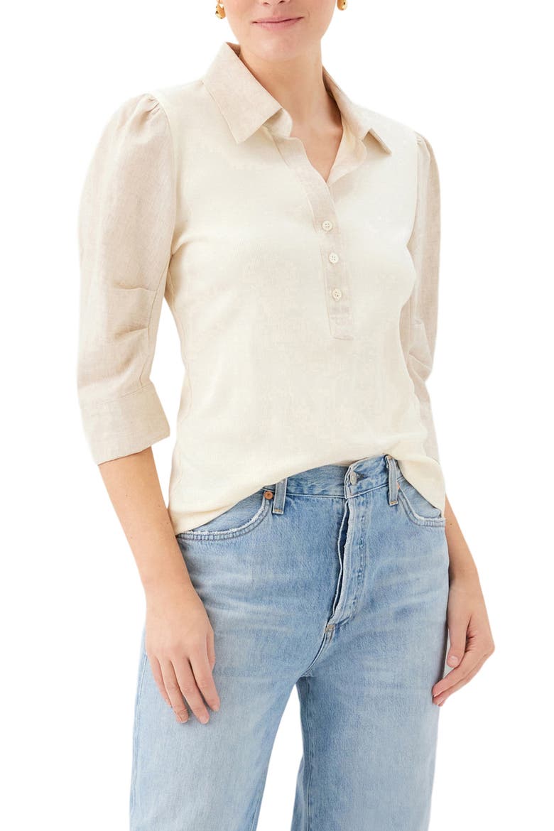 Camden Contrast Henley, Alternate, color, CREAM
