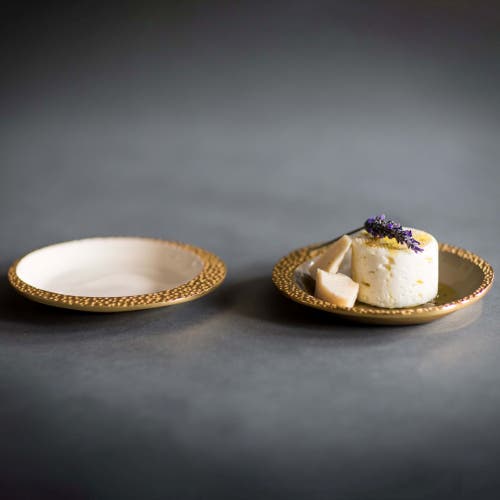 Lunares Cosmos Round Plate In Gold