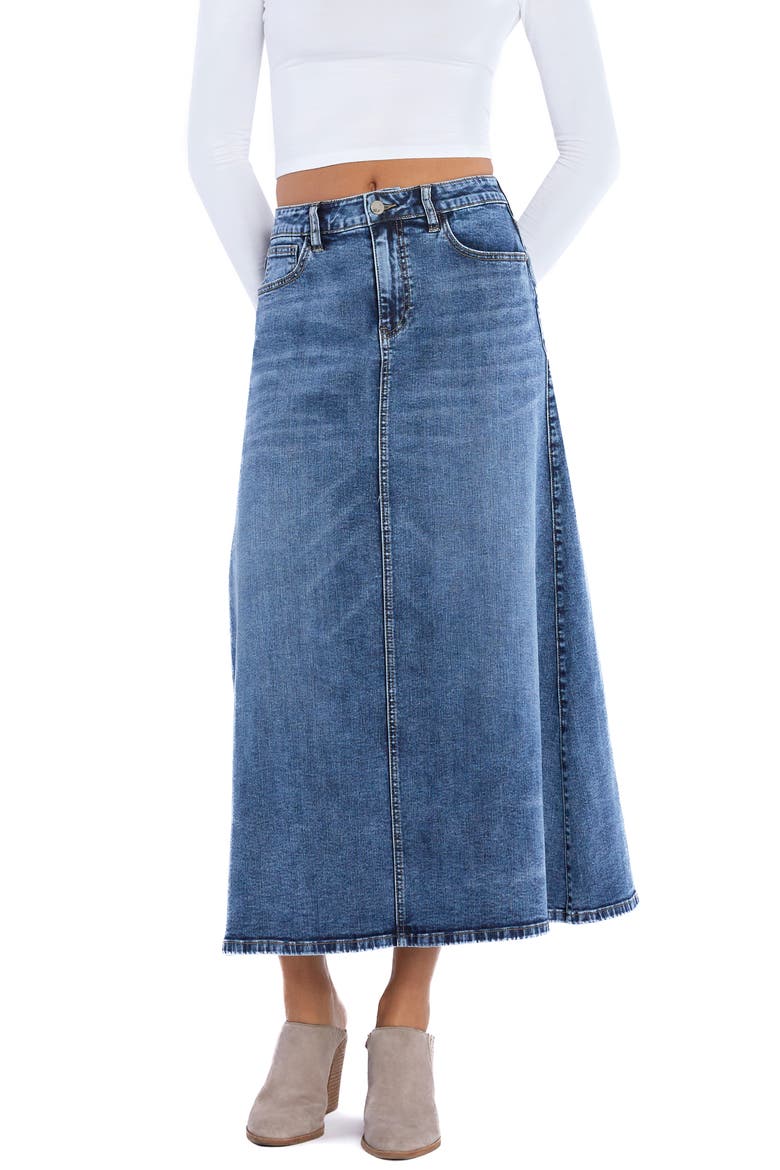 Remi Denim Maxi Skirt, Main, color, REMI BLUE