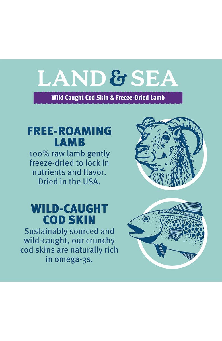 ICELANDIC+ Land 
Sea Wild Caught Cod Skin 
Freezedried Lamb, Alternate, color, Multicolored