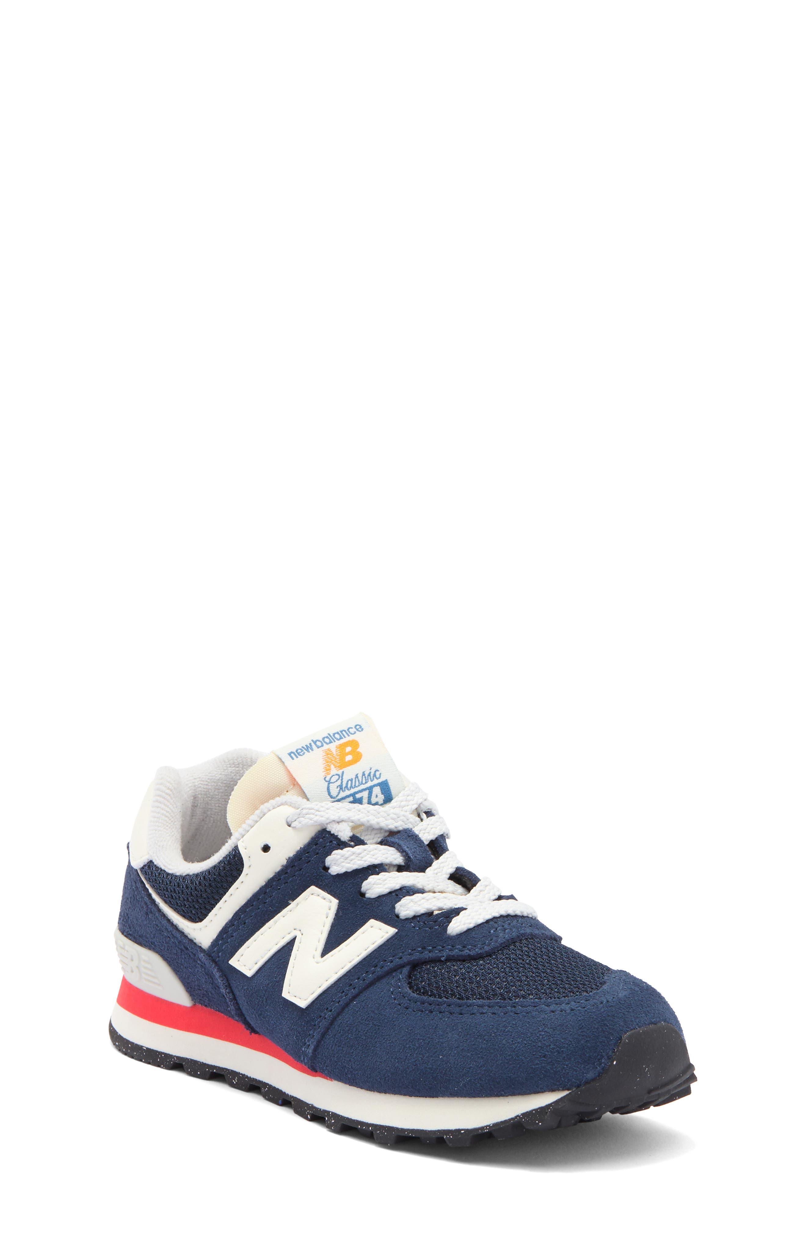 New Balance Kids' 574 Classic Sneaker, Main, color, Nb Navy/ Blast Red