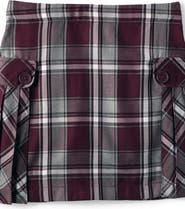 Lands' End Girls Plus Side Pleat Plaid Skort Above the Knee