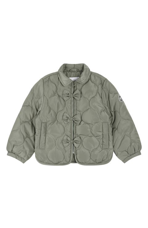 Kids' Bow Quilted Jacket