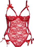 Oh La La Cheri Zara Underwire Open Cup Open Gusset Lace Teddy