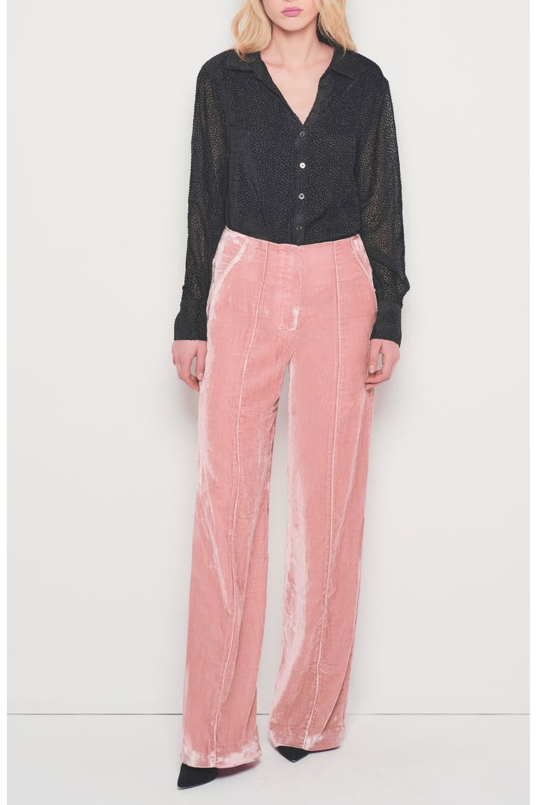 Fiona Velvet Straight Leg Trouser, Alternate, color, Blush Pink