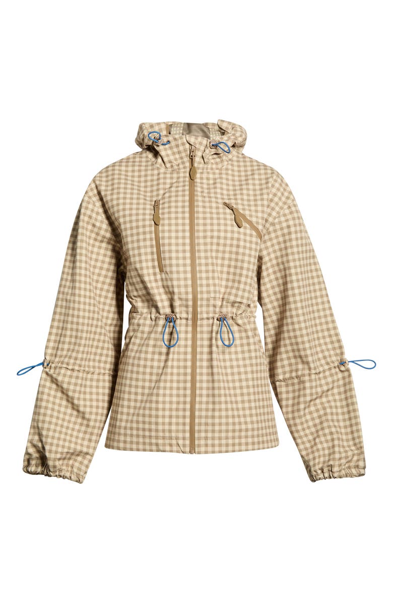 Damson Madder Matilda Gingham Hooded Raincoat, Main, color, Brown