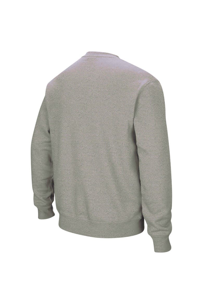 Men's Colosseum Heather Gray Arkansas Razorbacks Arch & Logo Crew Neck Sweatshirt, Alternate, color, Heather Gray