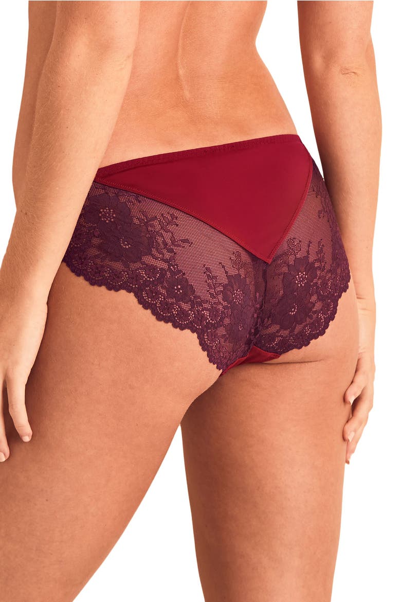 Taissa Bikini Panties, Alternate, color, Dark red