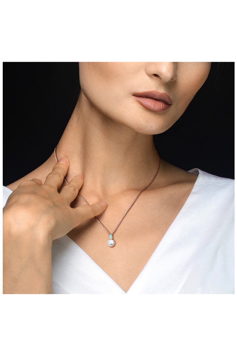 Opal & Ethiopian Pearl Pendant Necklace, Alternate, color, BLUE