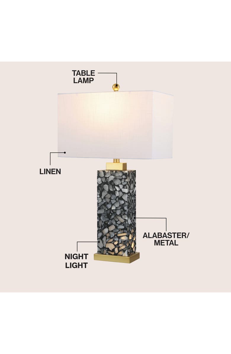 JONATHAN Y Elizabeth 27.5" Contemporary Coastal Alabaster LED Table Lamp, Alternate, color,