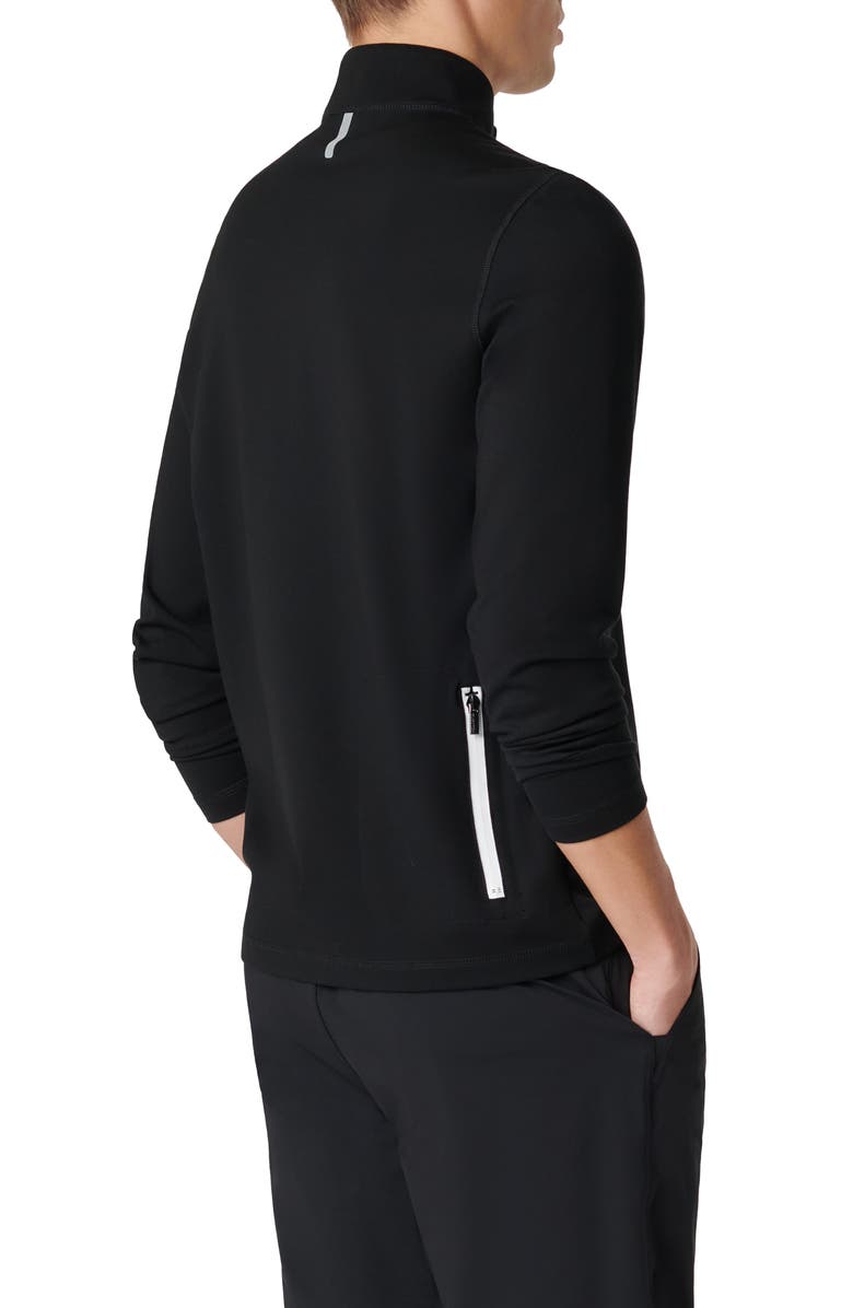 Bugatchi Quarter Zip Pullover, Alternate, color, Black