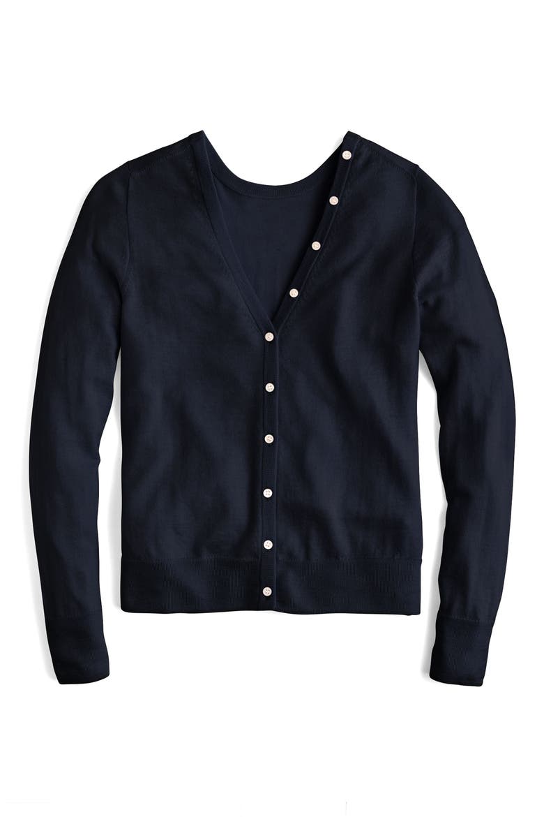 Reversible Button Back Sweater, Main, color, NAVY