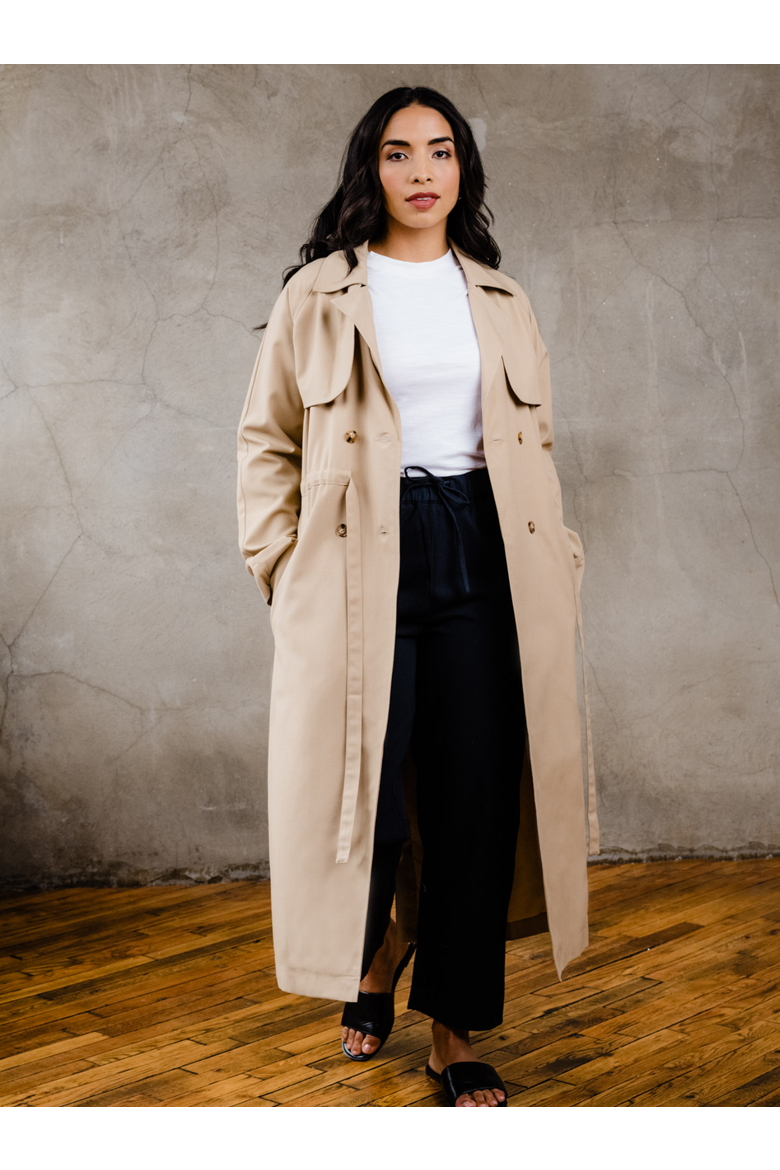 Kimberly Trench Coat, Main, color, Brown Sugar
