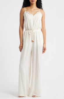 Wide Leg Lace & Satin Jumpsuit