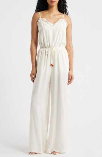 Wide Leg Lace & Satin Jumpsuit