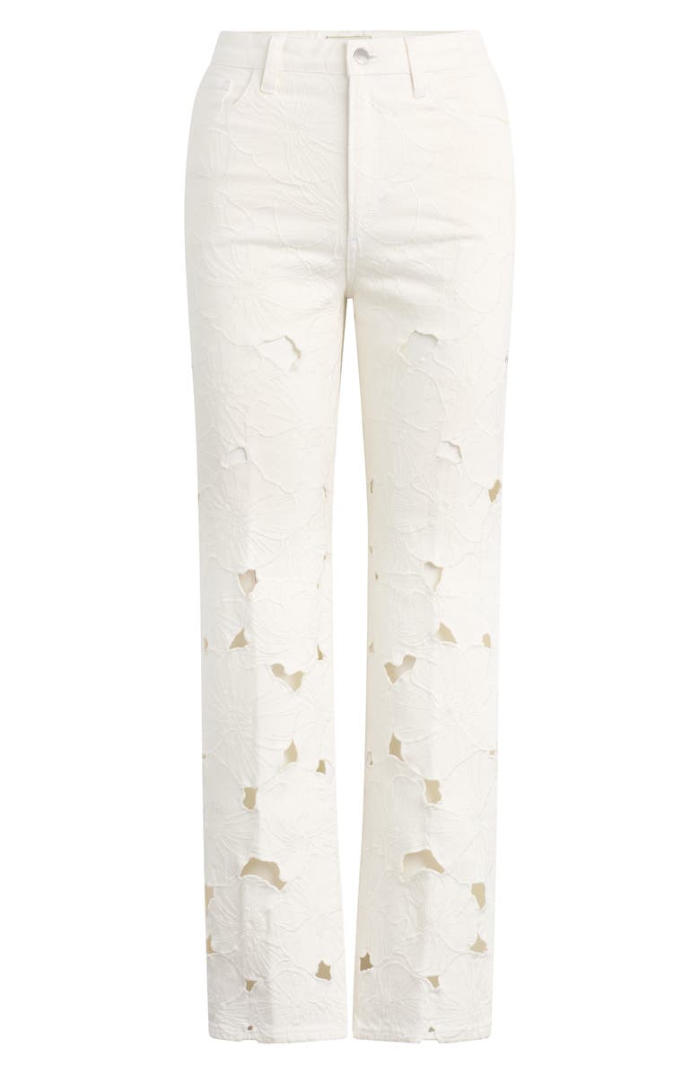 Joe's The Margot Floral Eyelet Ankle Straight Leg Jeans, Alternate, color, Ecru Floral