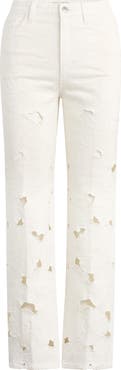 Joe's The Margot Floral Eyelet Ankle Straight Leg Jeans