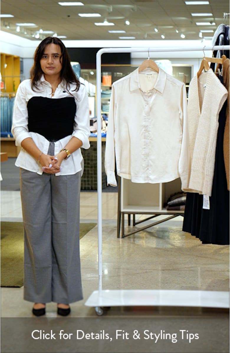 Long Sleeve Satin Button-Up Shirt, sales video thumbnail