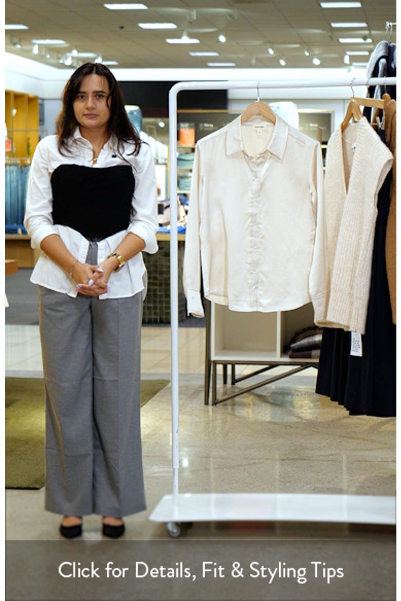 Long Sleeve Satin Button-Up Shirt video