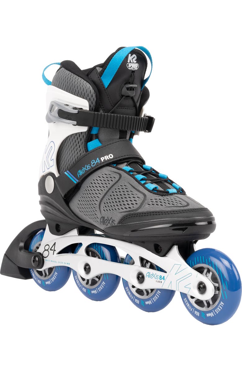 K2 Alexis 84 Pro Gray-Blue Womens Inline Skates, Main, color, Gray/Blue