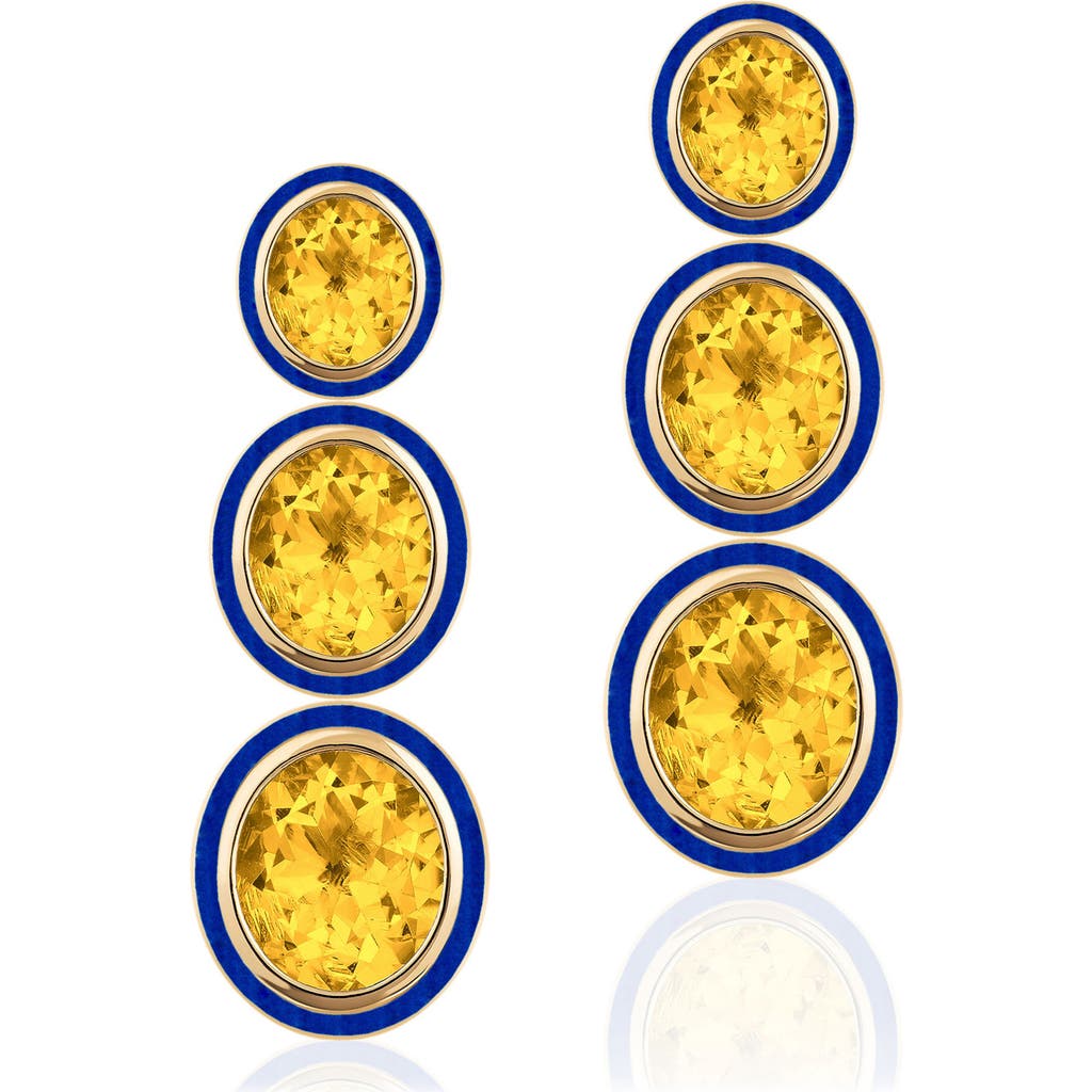 Goshwara Melange 3-tier Drop Earrings In Blue