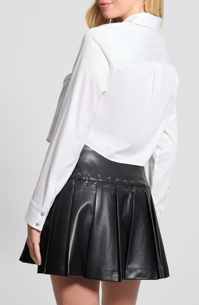 GUESS Sami Crop Cotton Button-Up Shirt, Alternate, color, 