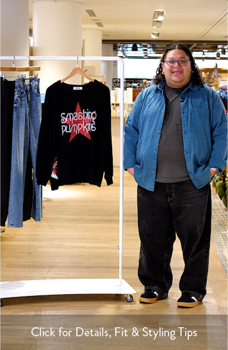 Smashing Pumpkins Big Star Long Sleeve Cotton Graphic T-Shirt, sales video thumbnail