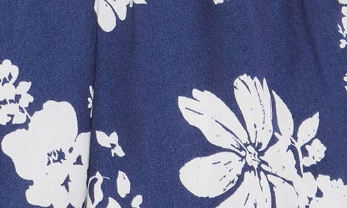 Elan Patterned Cover-up Shorts In Navy Capri Print