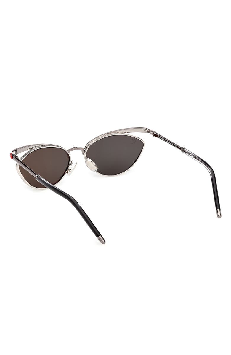 Christian Louboutin 56mm Geometric Sunglasses, Alternate, color, Ruthenium / Palladium