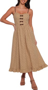 Petal & Pup Robbins Bow Floral Print Sleeveless Maxi Dress