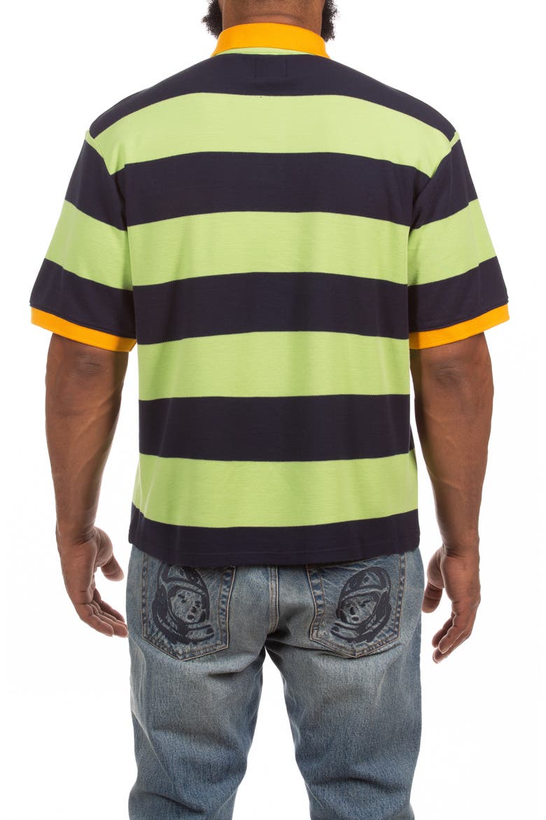 BB Tribeca Stripe Cotton Piqué Polo, Alternate, color, JADE LIME