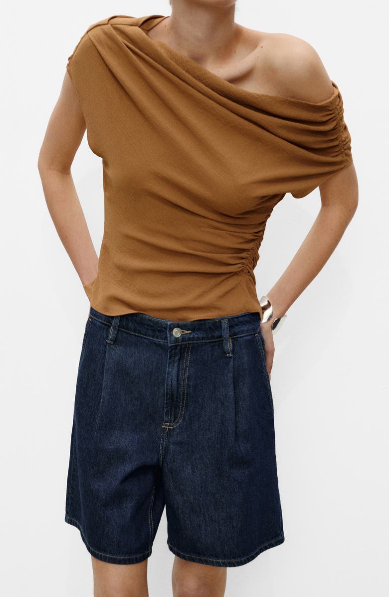 MANGO Dart Bermuda Denim Shorts, Alternate, color, Open Blue