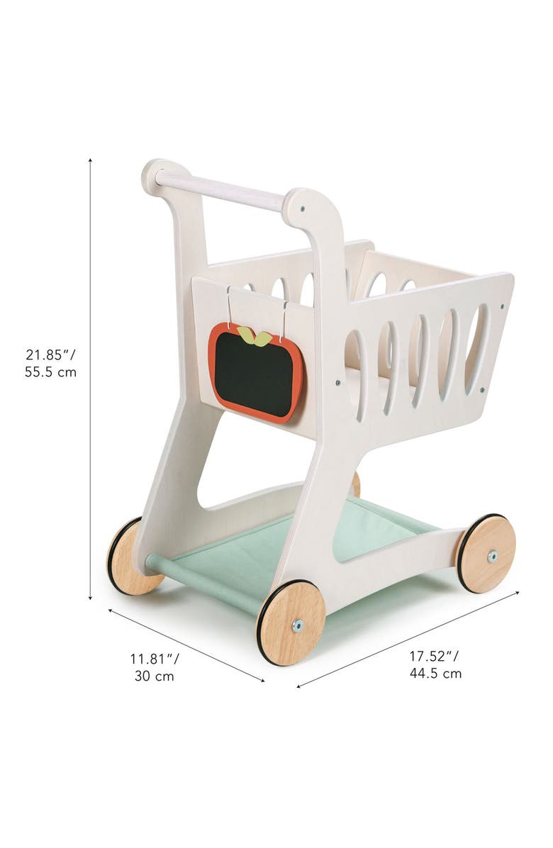 Tender Leaf Toys Wooden Play Shopping Cart, Alternate, color, Multi