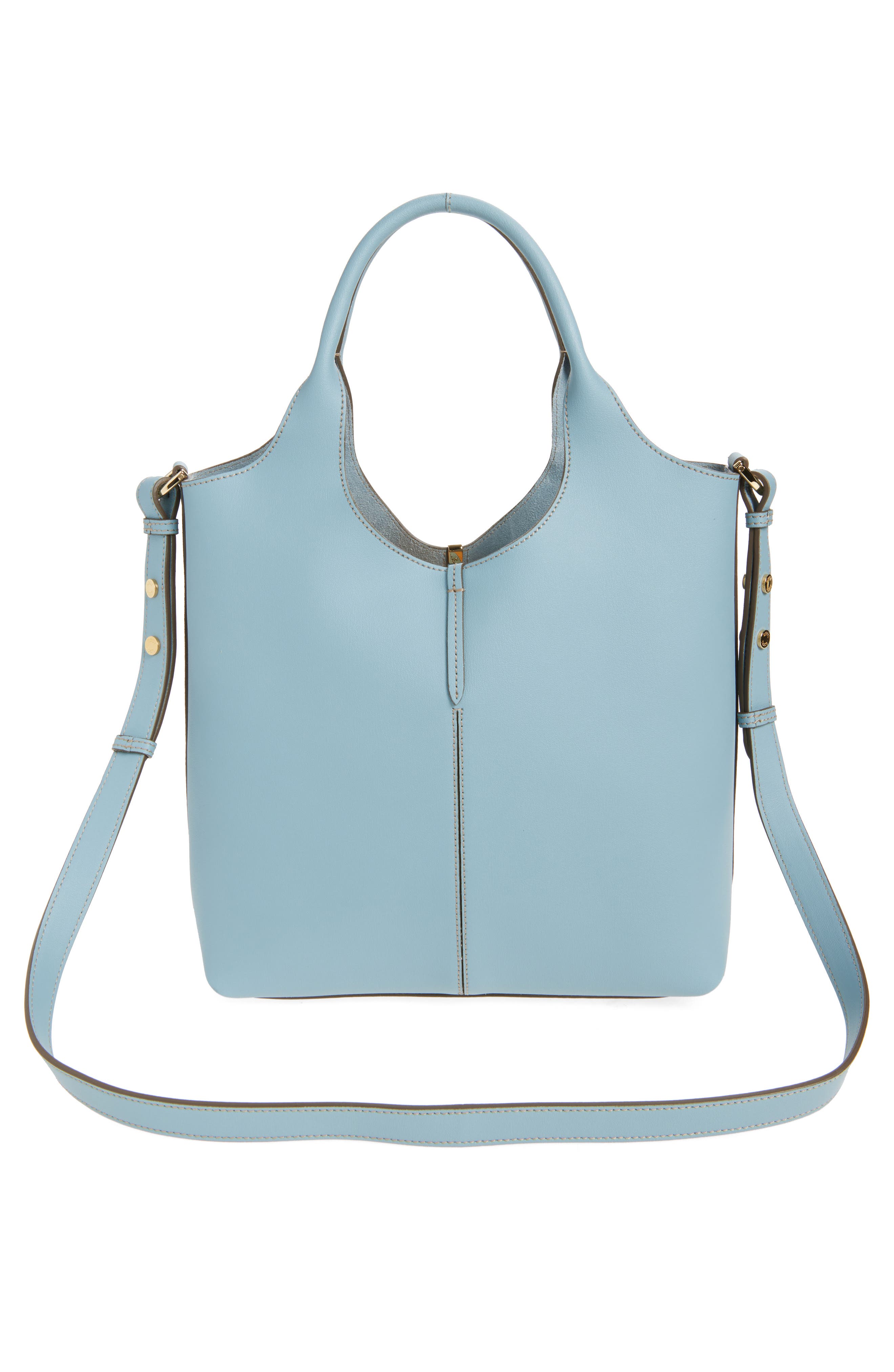Tod's Leather Shopping Tote Bag, Alternate, color, Carta Zucc. Chiaro